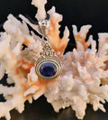 Artisan Sterling Silver Opaque Blue Sapphire Pendant