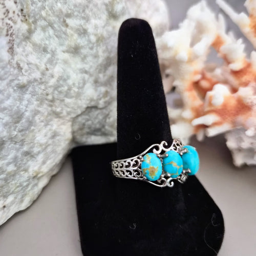 5-stone South Hills Turquoise Ring in 925 Silver