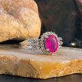 Mozambique Ruby Halo Accent Ring in 925 Sterling Silver